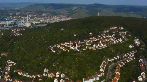 Aerial view of Stuttgart in Spring Stock Footage 125347818