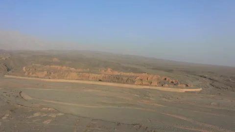 Aerial View Of Subash Buddhist Ruins In Xinjiang China Vídeos de archivo 345021950