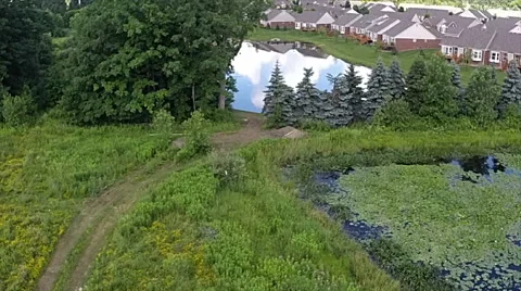 Aerial view of the subdivision Stock Footage 40064988