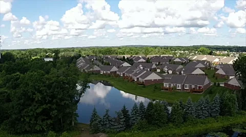 Aerial view of the subdivision Stock Footage 40065559