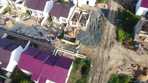 Aerial view of subsidized housing development in South Kalimantan Stock Footage 251804479