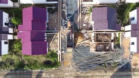 Aerial view of subsidized housing development in South Kalimantan Stock Footage 251805201
