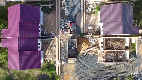 Aerial view of subsidized housing development in South Kalimantan Stock Footage 251805214