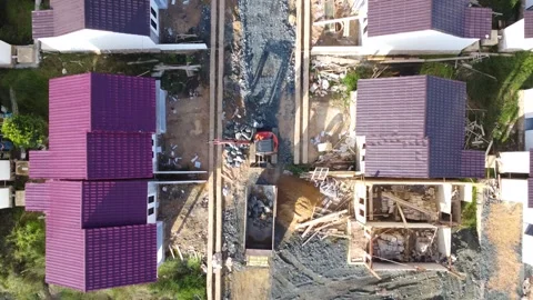Aerial view of subsidized housing development in South Kalimantan Stock Footage 251805363