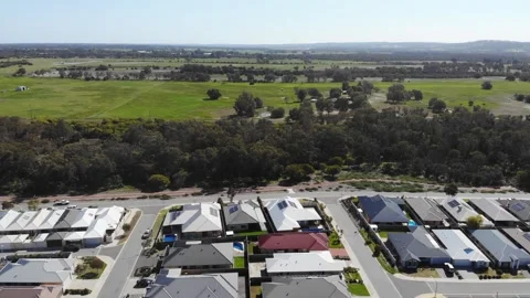 Aerial View of Suburb in Australia Stock Footage 144911368