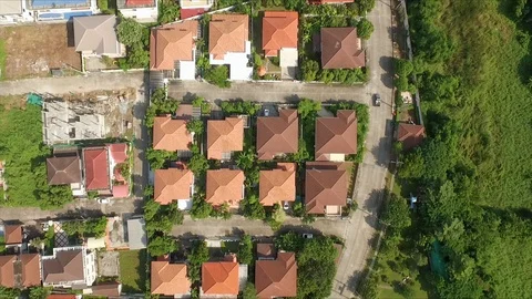 Aerial view of suburb Stock Footage 118142172