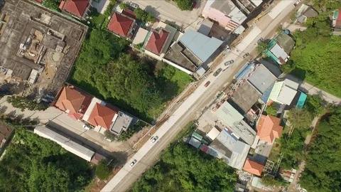 Aerial view of suburb Stock Footage 118142186