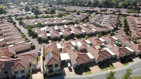 Aerial View of Suburb Stock Footage 138861514