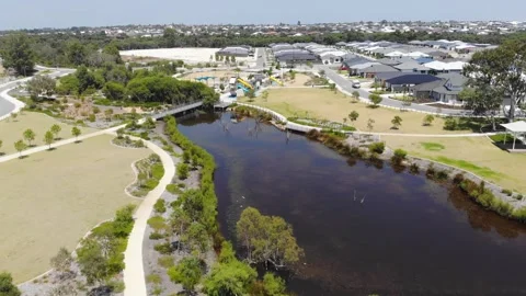 Aerial View of Suburb Stock Footage 139690147