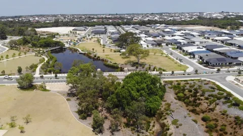 Aerial View of Suburb Stock Footage 139690921