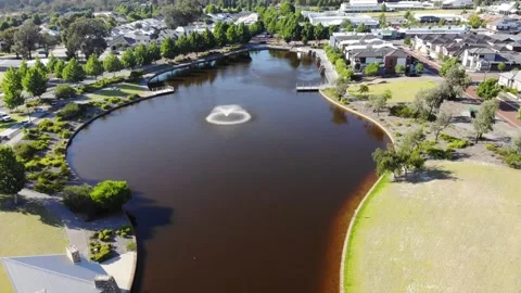 Aerial View of Suburb Park Stock Footage 138413031