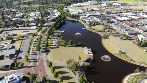 Aerial View of Suburb Park Stock Footage 138573375