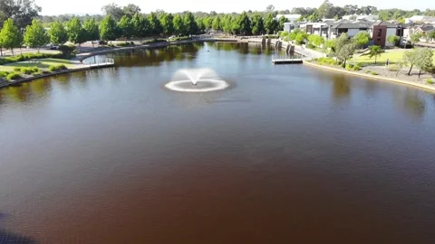 Aerial View of Suburb Park Stock Footage 138575688