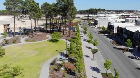 Aerial View of Suburb Park Stock-Footage 138877136