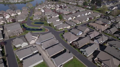 Aerial View Of Suburban Development Stock Footage 270398853