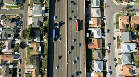 Aerial view of Suburban Freeway 스톡 동영상 653040