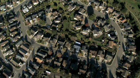 Aerial view of Suburban Rooftops Stock-Footage 652199