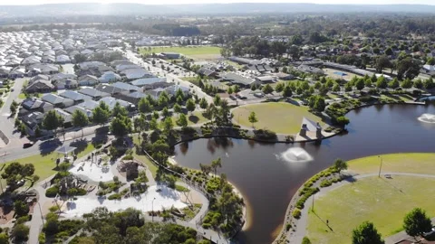 Aerial View of Suburbia Stock-Footage 138863199