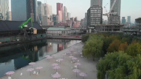 Aerial view of Sugar Beach Stock Footage 143109913