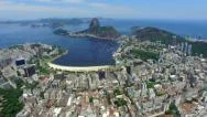 Aerial View Of Sugarloaf Mountain And Rio De Janeiro Cityscape, Brazil Stock Footage