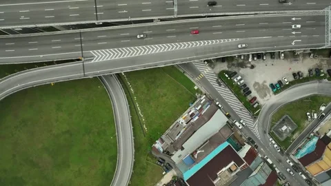 Aerial View of SUKE Elevated Highway Interchange Видео 337332196