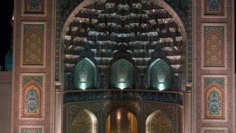 Aerial view of Sultan Qaboos Mosque in Sohar, Oman Vídeos de archivo 220019843