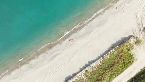 Aerial view of a Summer Ocean beach Stock Footage 270575662