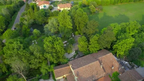 Aerial view of a summer wedding. Stock Footage 228689035