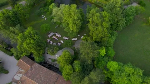 Aerial view of a summer wedding. Stock Footage 228689082