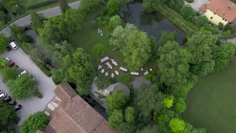Aerial view of a summer wedding. Stock Footage 228689110