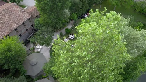 Aerial view of a summer wedding. Stock Footage 228689234