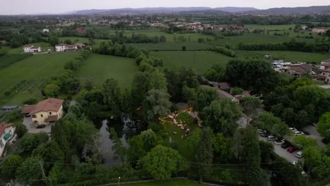 Aerial view of a summer wedding. Stock Footage 228689243