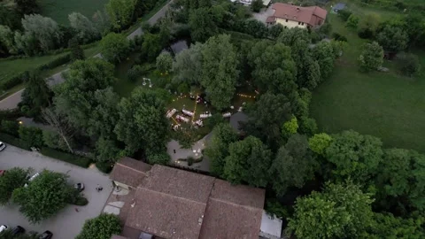 Aerial view of a summer wedding. Stock Footage 228689259