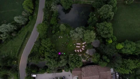 Aerial view of a summer wedding. Stock Footage 228689266