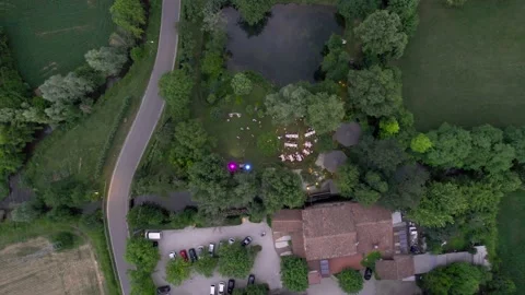 Aerial view of a summer wedding. Stock Footage 228689267