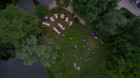 Aerial view of a summer wedding. Stock Footage 228689270
