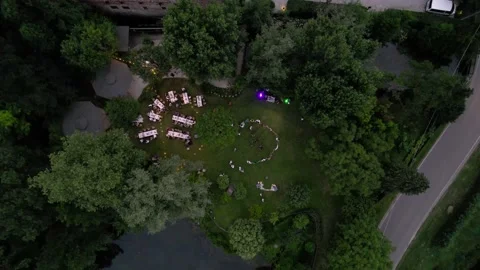 Aerial view of a summer wedding. Stock Footage 228689294