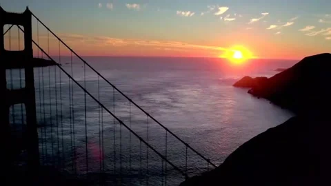 Aerial view of the sun going down Stock Footage 145355804