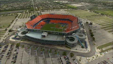 Miami Hurricanes Football Hard Rock Stadium, 4K Drone Footage