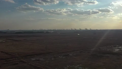 Aerial view of sun Raise over Oregon plains Stock Footage 153801302