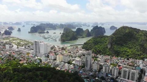 Aerial view of Sun World Halong park Stock Footage 134927111