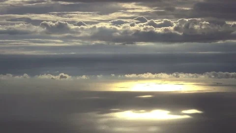 Aerial view of sunlight reflections Stockbeeldmateriaal 75036653