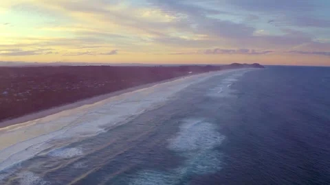 Aerial View of Sunrise in the Beautiful Beach Stock-Footage 280714385
