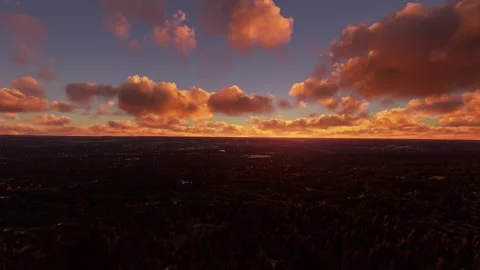 Aerial view at sunset of Cheyenne Mountain in Colorado Springs. United States Stock Footage 249453550