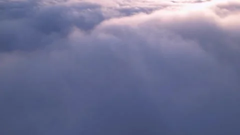 Aerial View of Sunset Cloudscape From Airplane Window Stock Footage 266412934