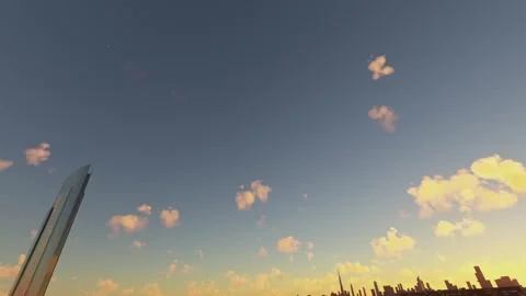 Aerial view at sunset of D1 Tower in Dubai. United Arab Emirates Stock Footage 270524279