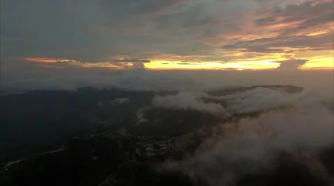 Aerial view of sunset Stock Footage 55921794