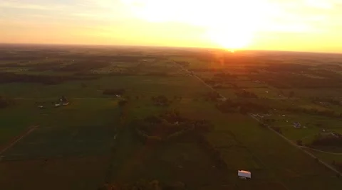 Aerial View of Sunset Stock Footage 64202324