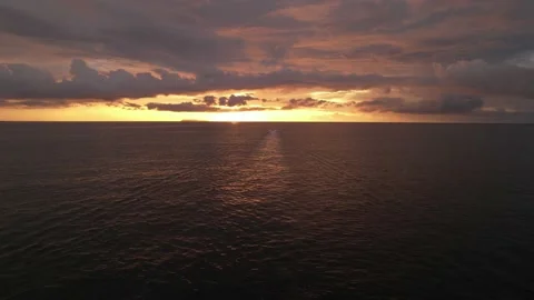 	aerial view, sunset with jetski Stock Footage 234587002