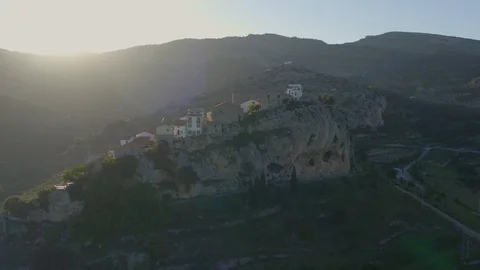 Aerial view of a sunset landscape in Chodos 動画素材 125616111